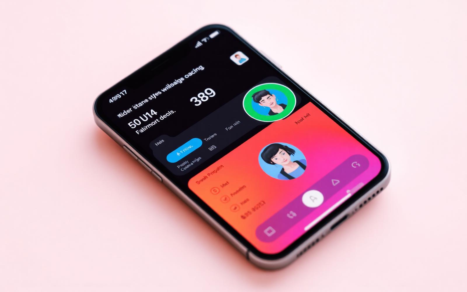 Smartphone displaying a modern AI fitness coaching app interface on a clean pastel background